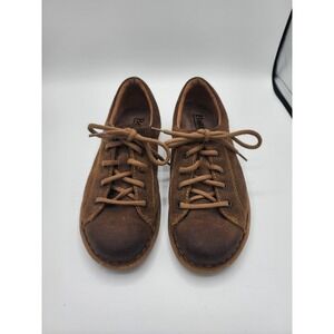 Born Trevan Shoes Women's 8 Brown Suede Leather Comfort Derby Oxford Sneakers